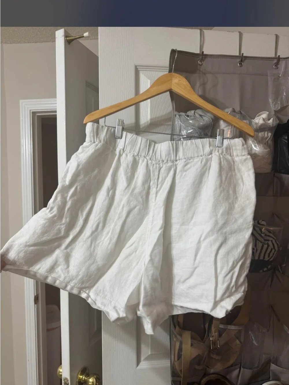J. Crew St. Tropez White Linen Elastic-Waist Women’s Shorts